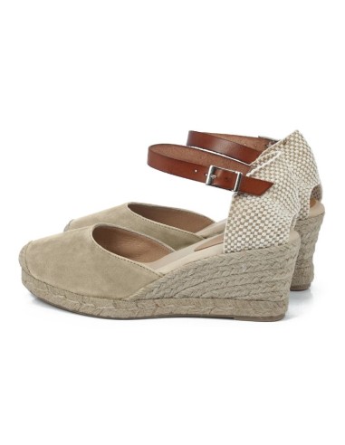 Espadrilles femme de peau beige W-AFEMAN-BEIGE