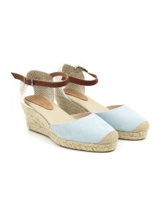 Blue suede espadrilles for women 2