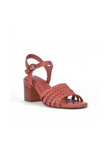 Sandalias de mujer de piel de piso antideslizante color cuero CRW-24511-TEJA