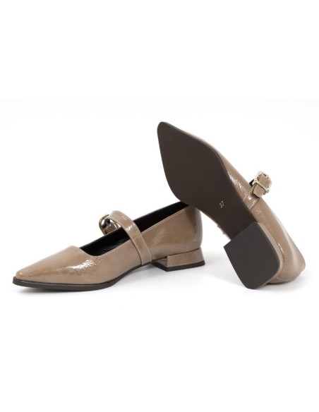 chaussures habillées femme de peau beige W-CHIMY-ARENA