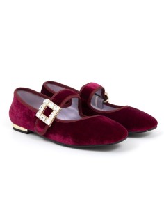 Burgundy velvet Ballet Flat