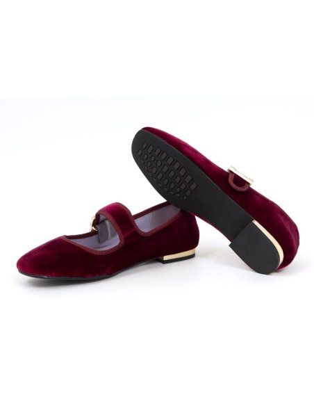 Burgundy velvet Ballet Flat