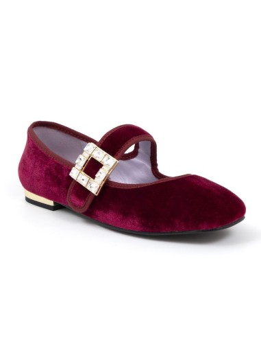 Burgundy velvet Ballet Flat