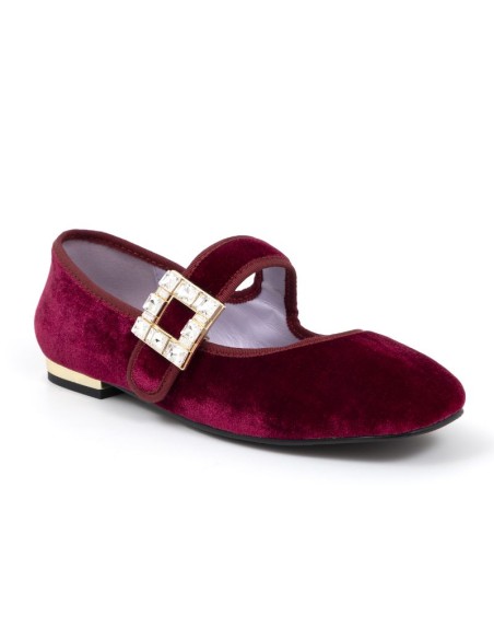 Ballerine velours Bordeaux W-DEVUR-BURGUNDY