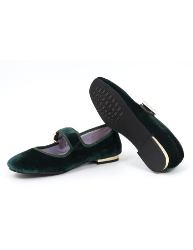Green velvet Ballet Flat