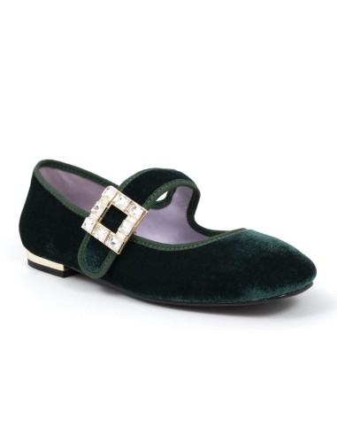 Green velvet Ballet Flat