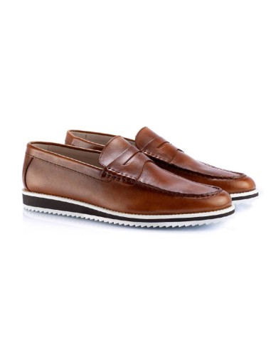 light brown leather moccasin DAMEGA-CUERO