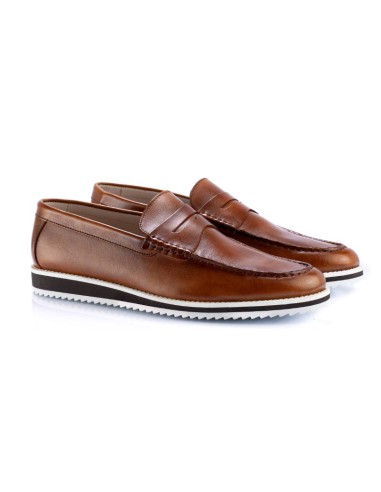 light brown leather moccasin DAMOR-CUERO