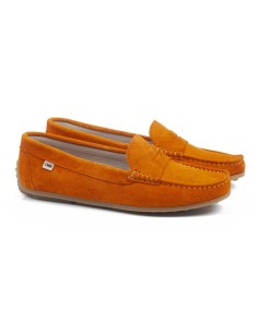 Green suede women's moccasins