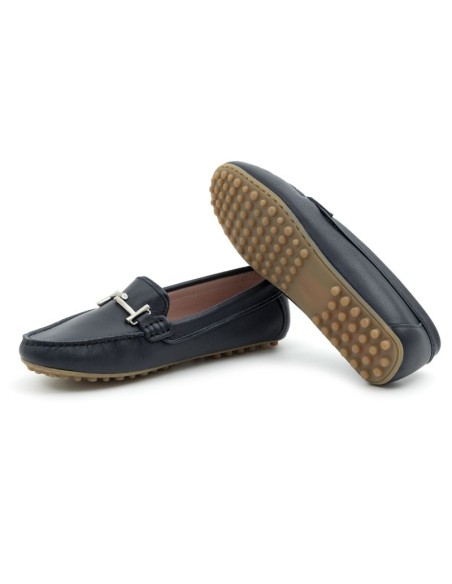 femmes mocassins de peau bleu W-SAREMEN-MARINO