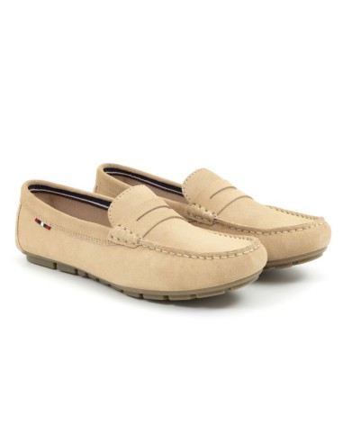 Light Brown suede women's moccasins