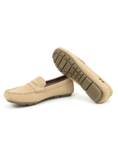 Light Brown suede women's moccasins