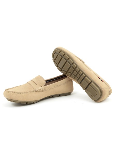 Light Brown suede women's moccasins