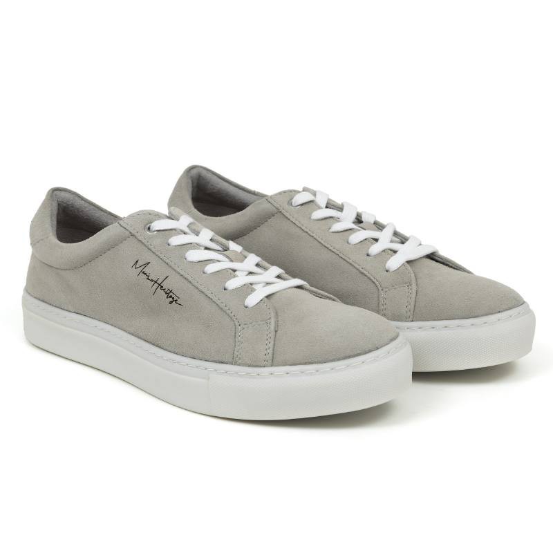 grey leather sneakers DENIA-PERLA