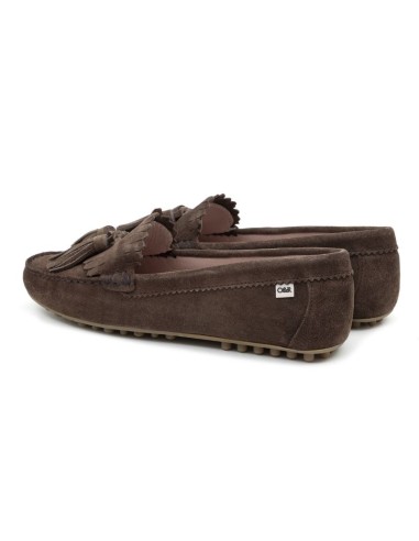 Beige suede women's mocassins