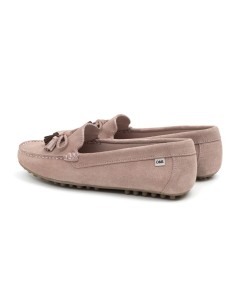 Pink suede women's mocassins 2