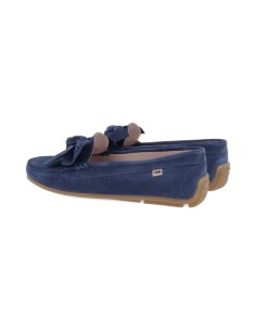 Blue suede women's mocassins 2