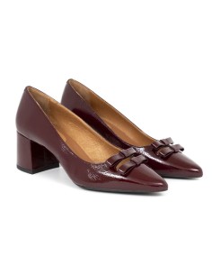 chaussures habillées femme de peau Bordeaux W-DASE-BURGUNDY