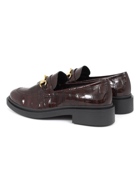 Burgundy leather women's moccasins