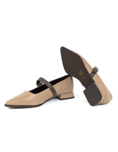 Zapato de Vestir de piel liso color beige