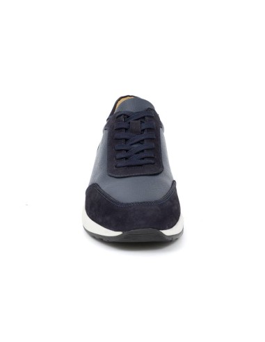 Blue leather sport shoe