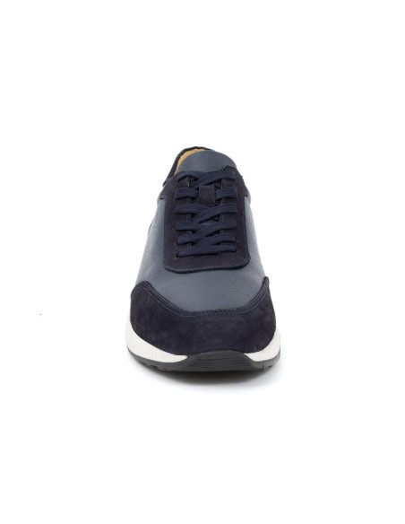Blue leather sport shoe