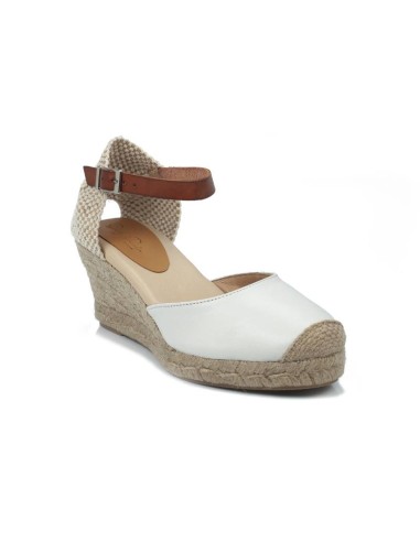 Espadrilles femme de peau blanc W-MITANA-WHITE