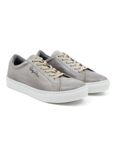 grey leather sneakers DWILL-GREY