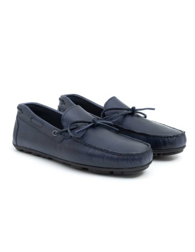 blue leather moccasin ELAZO-BLUE