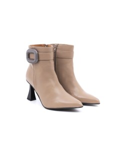 Beige solid color women's boots
