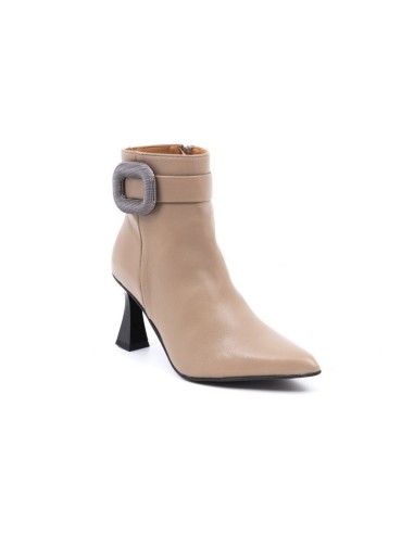 Beige solid color women's boots