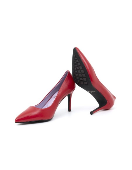 Zapato de Vestir de piel liso color rojo