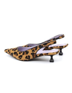 Zapato de Vestir de pelo de pony con piel estampada de leopardo color beige 2