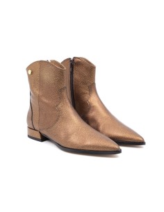 gold solid color women's boots