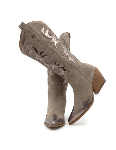 bottes femme lisse gris W-GALIA-GRIS