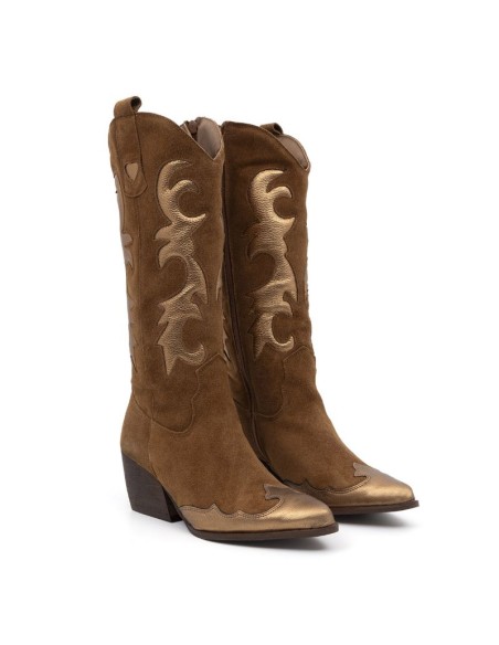 Brown solid color Women's high boots