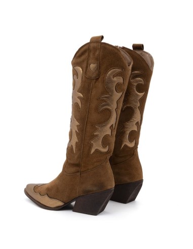 Brown solid color Women's high boots