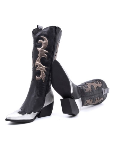 Black solid color Women's high boots