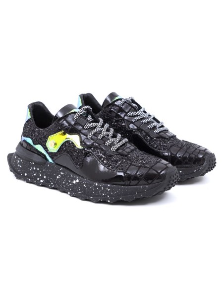 Black leather Women's sneakers