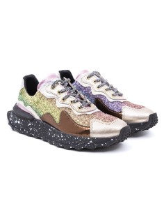 baskets femme de peau or W-GLITZ-GOLD