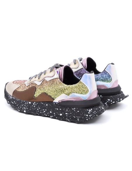 baskets femme de peau or W-GLITZ-GOLD