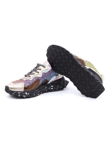 baskets femme de peau or W-GLITZ-GOLD