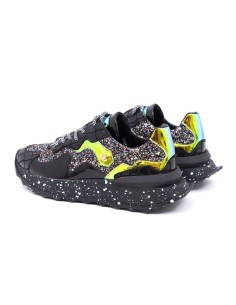 Deportivo de mujer de piel en doble tonalidad color plata 2