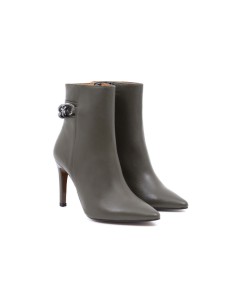 Green solid color women's boots