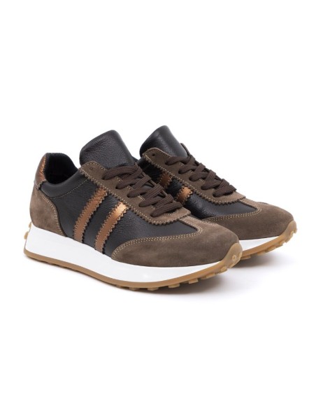 baskets femme de peau marron W-JADIYA-MARRON