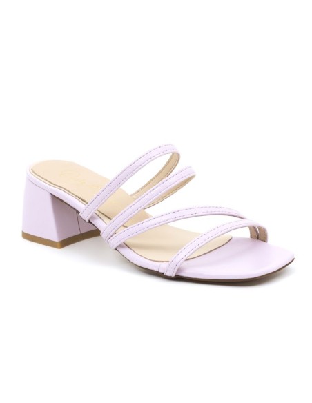 Zapato de Vestir de piel con tiras color morado