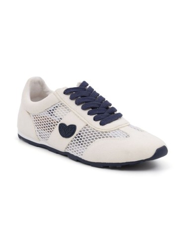 baskets femme suède blanc W-MORA-WHITE-BLUE