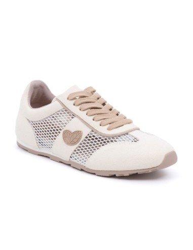 Deportivo de mujer de ante tejido de rejilla color blanco