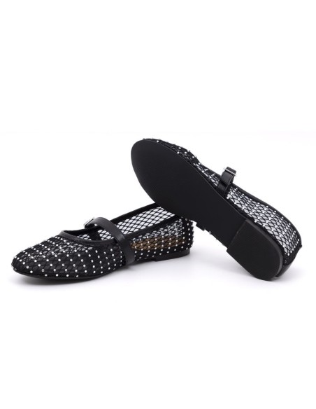Black Squared Ballet Flat