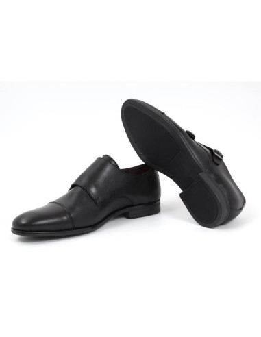 chaussure avec boucle de peau le noir MILAMON-NEGRO